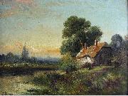 Robert Fenson View with a Cottage by a Stream oil painting reproduction